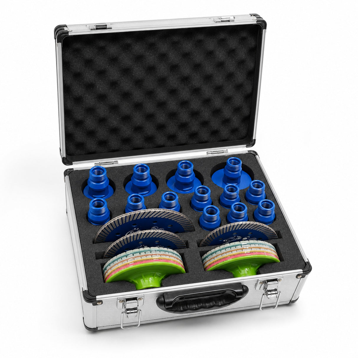 25-Piece Diamond Drilling, Cutting & Polishing Tool Kit with Aluminum Case