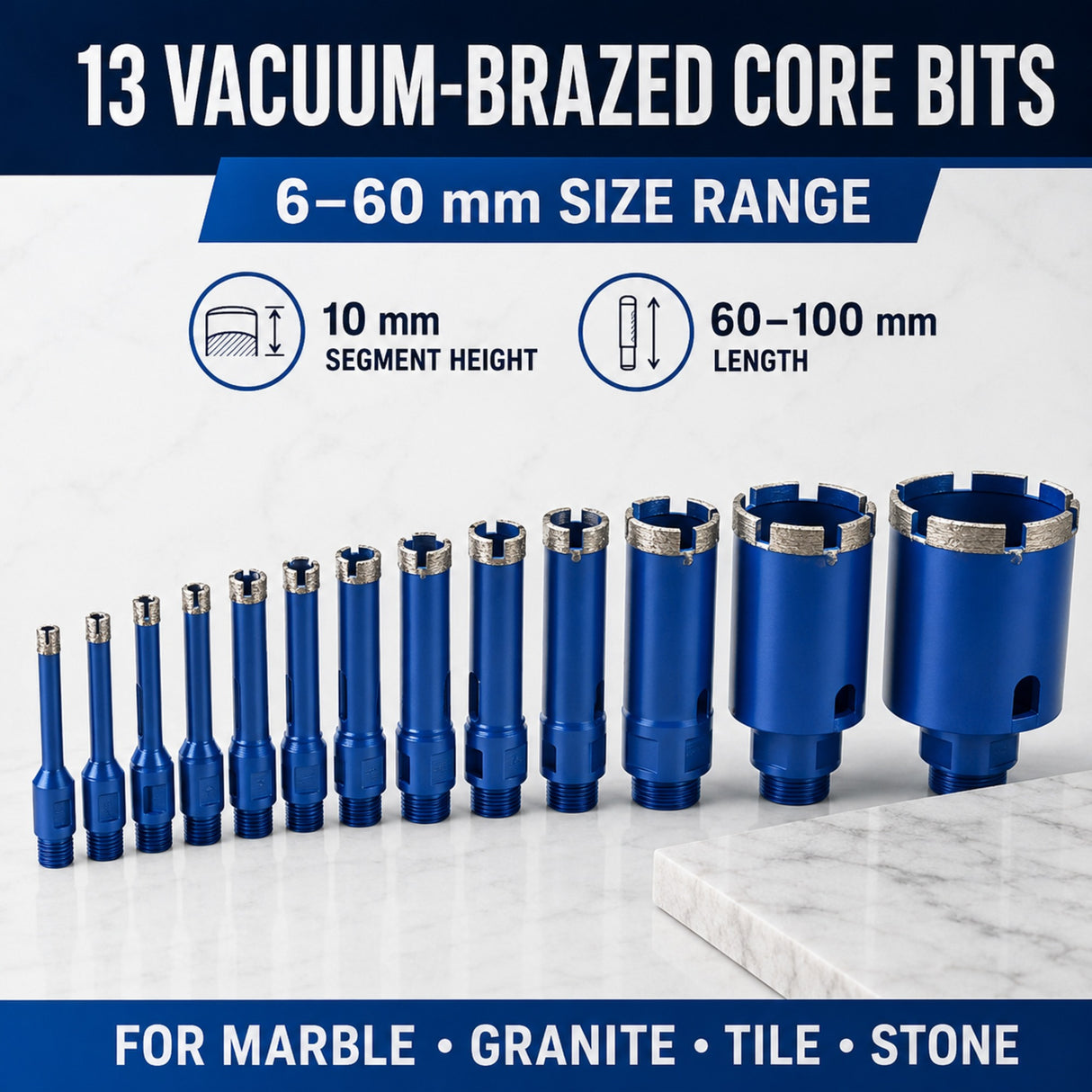 25-Piece Diamond Drilling, Cutting & Polishing Tool Kit with Aluminum Case