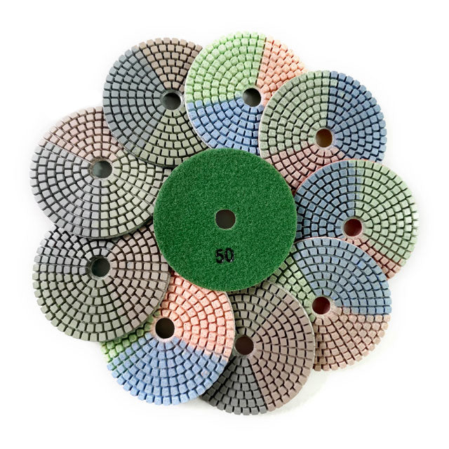 Wet Diamond Polishing Pads for Granite, Marble and Quartz, 50-3000 Grit