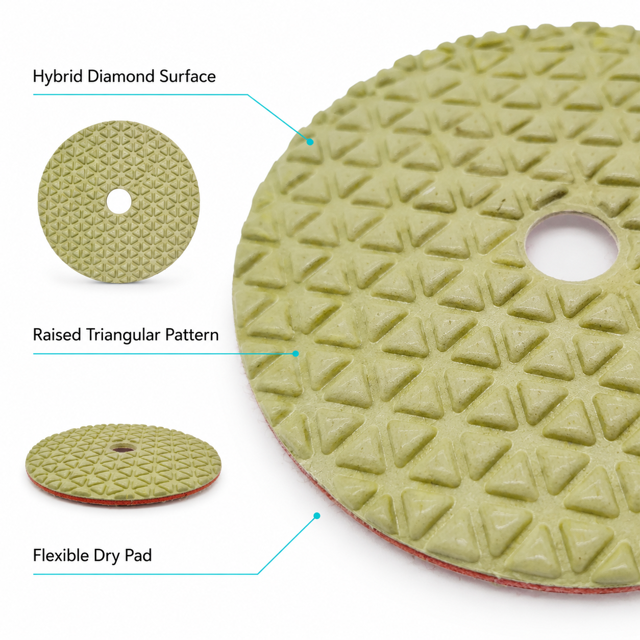 4 Inch 100mm 5 Step Dry Diamond Polishing Pad Set for Granite Quartz Marble