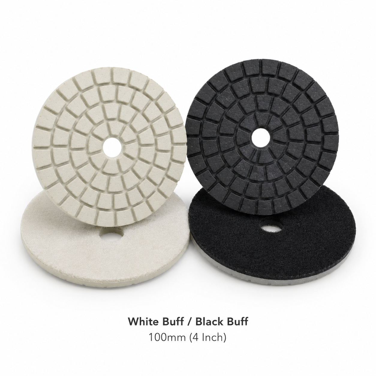 HUANGCHANG 4 Inch White & Black Diamond Polishing Pads