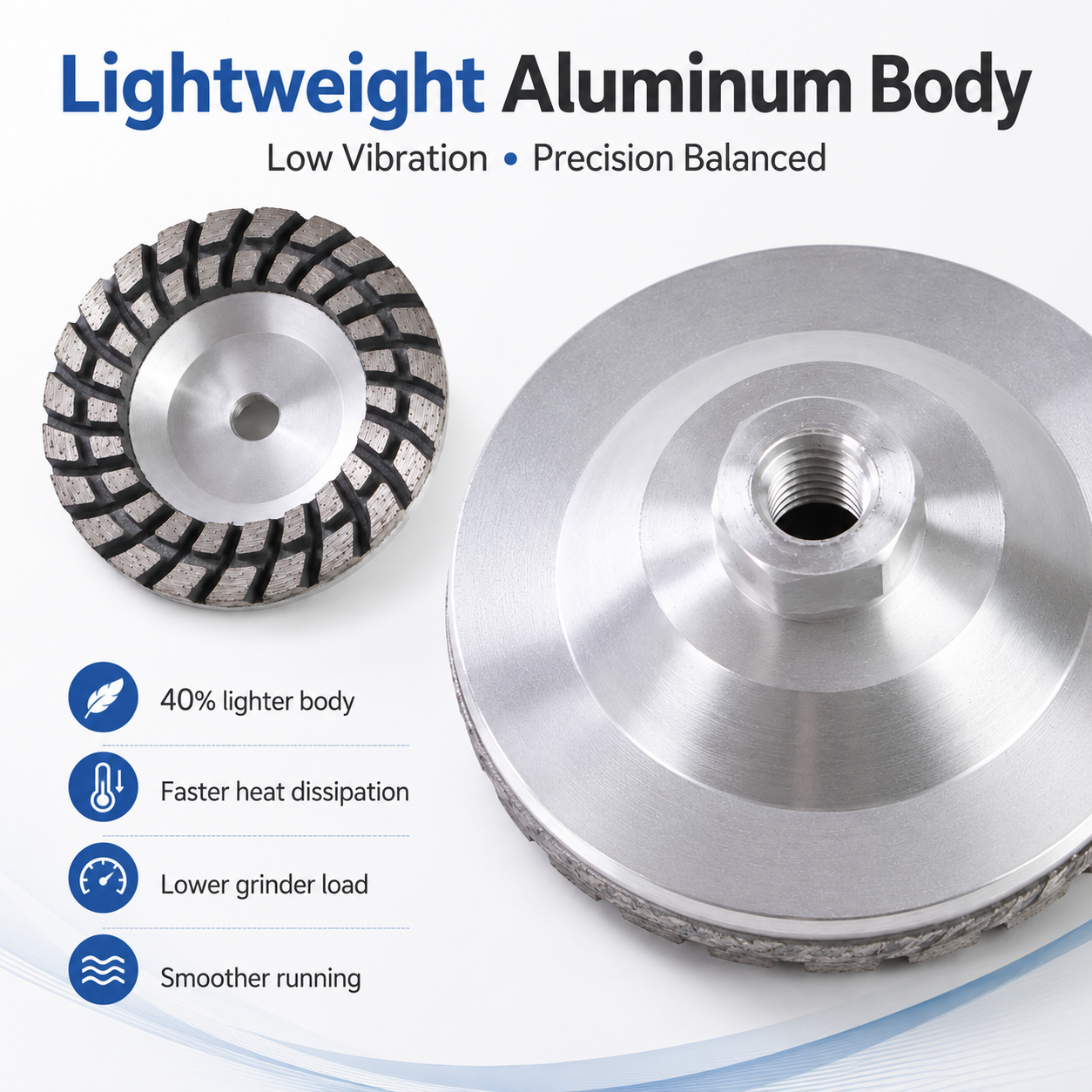 HUANGCHANG 4 Inch Aluminum Diamond Cup Grinding Wheel
