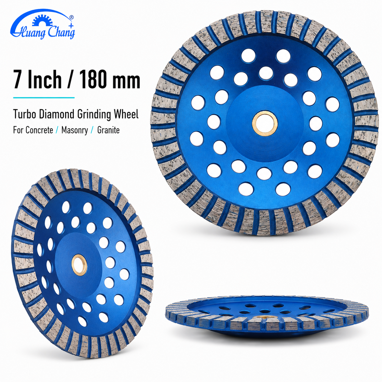 7 Inch Diamond Turbo Grinding Wheel for Concrete, Masonry, Granite & Marble