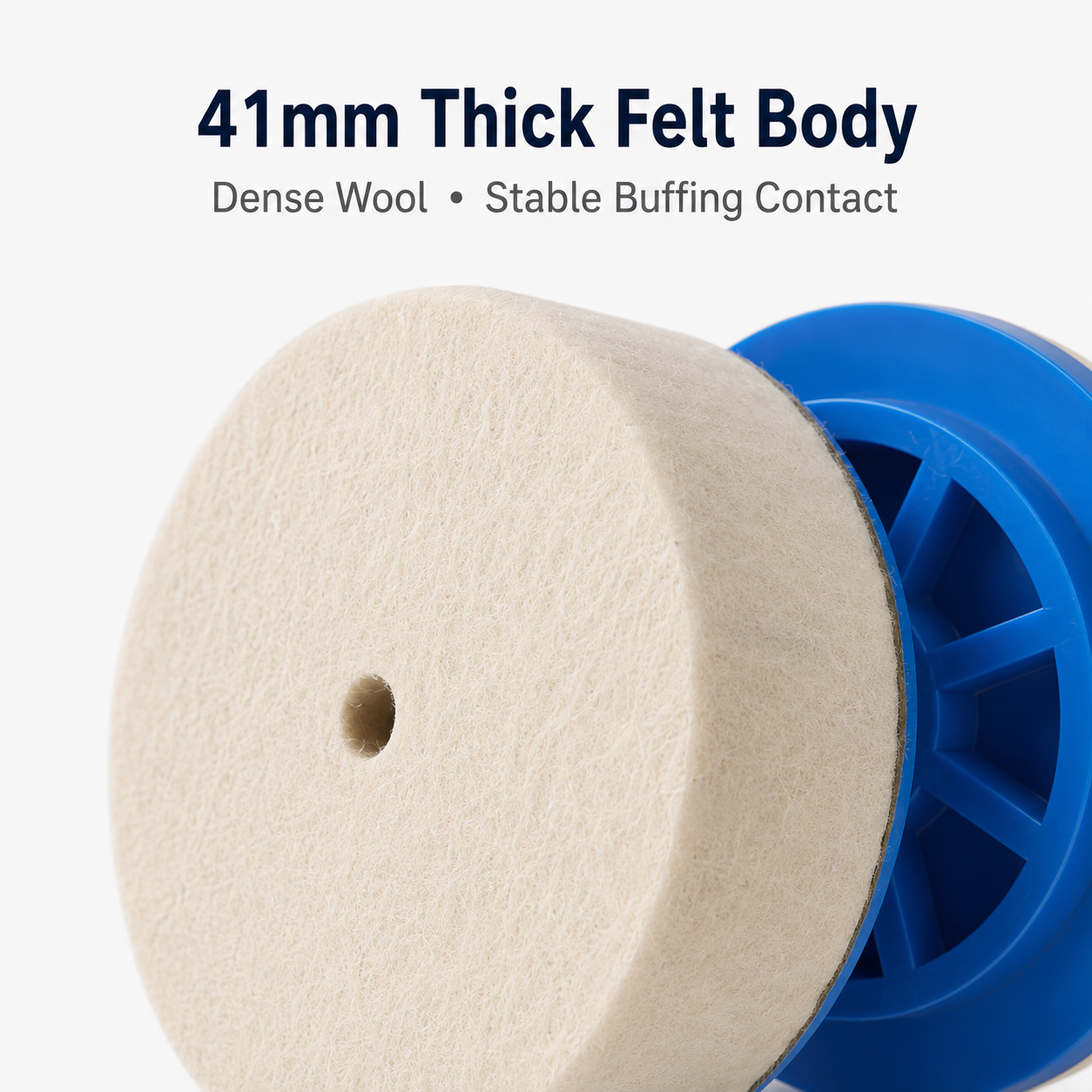 100mm Wool Felt Buffing Pad with ABS Snail Lock Backing for Marble, Glass, Metal & Stainless Steel Polishing