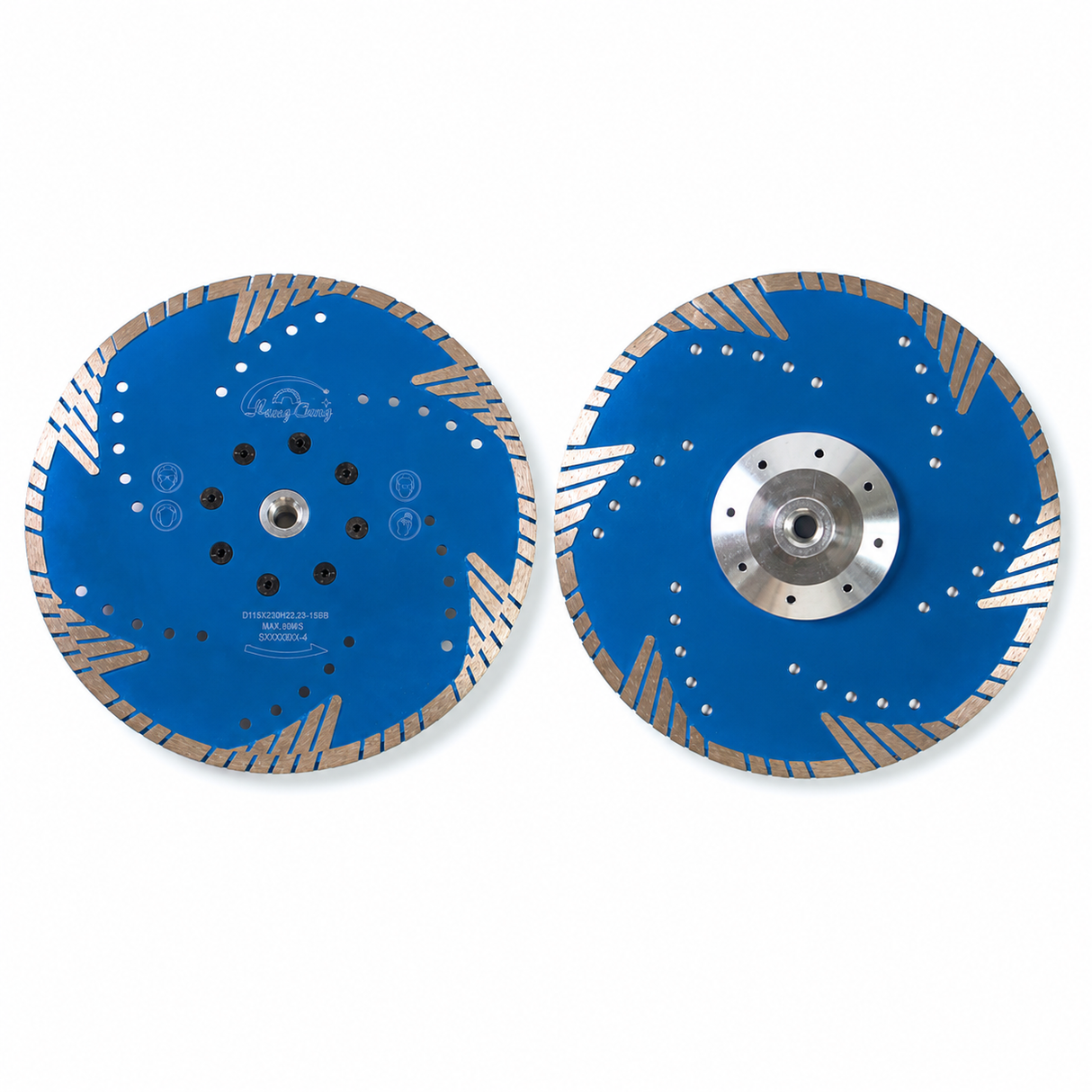 Standard and integrated flange blade rear views