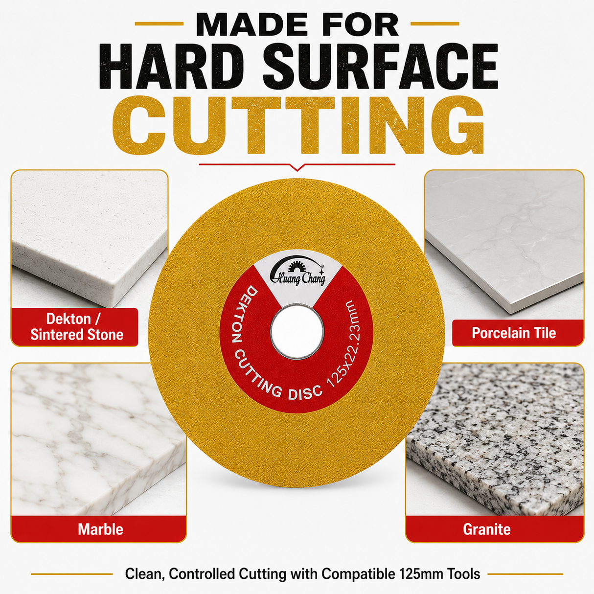 125mm Vacuum Brazed Diamond Cutting Disc for Dekton, Porcelain Tile, Marble & Granite