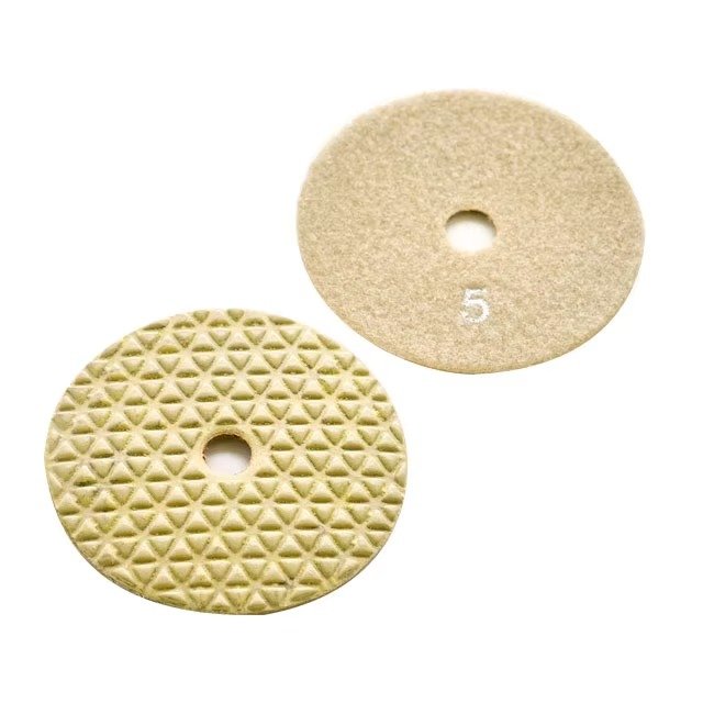 Step five dry polishing pad front and back views