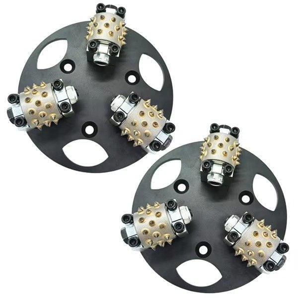 diamond grinder bush hammered plate with 3 rollers abrasive cutting disc outillage