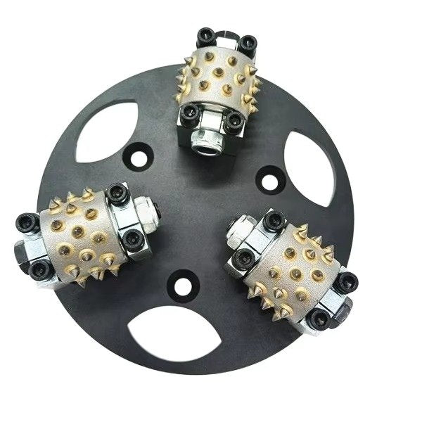 diamond grinder bush hammered plate with 3 rollers abrasive cutting disc outillage