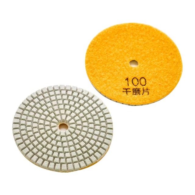100 grit flexible diamond resin polishing pad front and Hook and Loop back