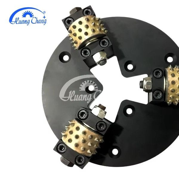 Huangchang Diameter 230mm or 270mm Bush Hammer Tool Plate With 3 Rolls or 6 Rollers for creating a bush hammered surface