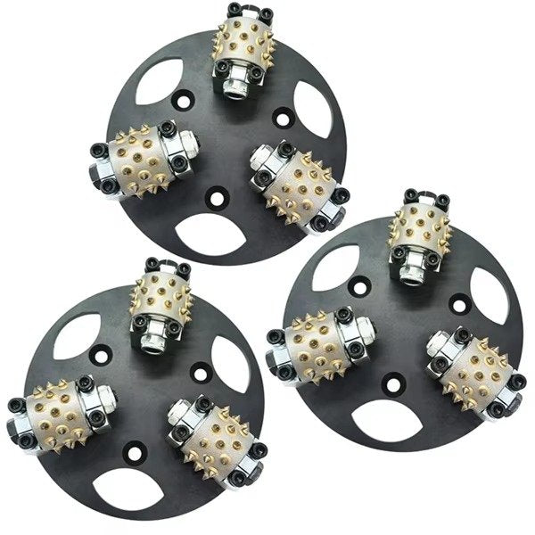 diamond grinder bush hammered plate with 3 rollers abrasive cutting disc outillage
