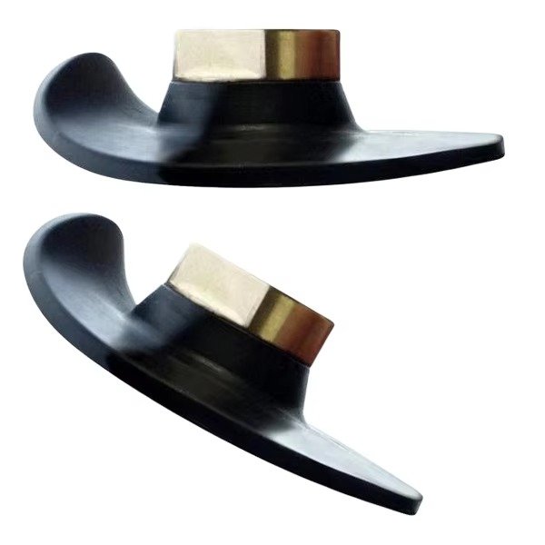 Front and angled views of 100mm rubber backer pad for angle grinder polishing work