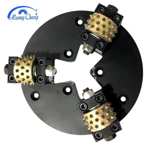 Huangchang Diameter 230mm or 270mm Bush Hammer Tool Plate With 3 Rolls or 6 Rollers for creating a bush hammered surface