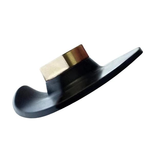Angled view of 100mm flexible rubber backer pad for stone polishing accessories