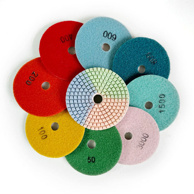 Wet Diamond Polishing Pads for Granite, Marble and Quartz, 50-3000 Grit