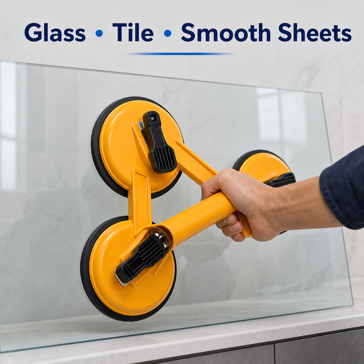 suction cup lifter for glass tile floor and furniture panels