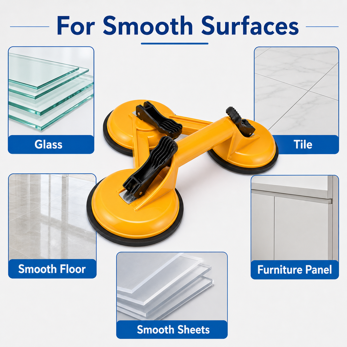 suction cup lifter for smooth surface compatibility
