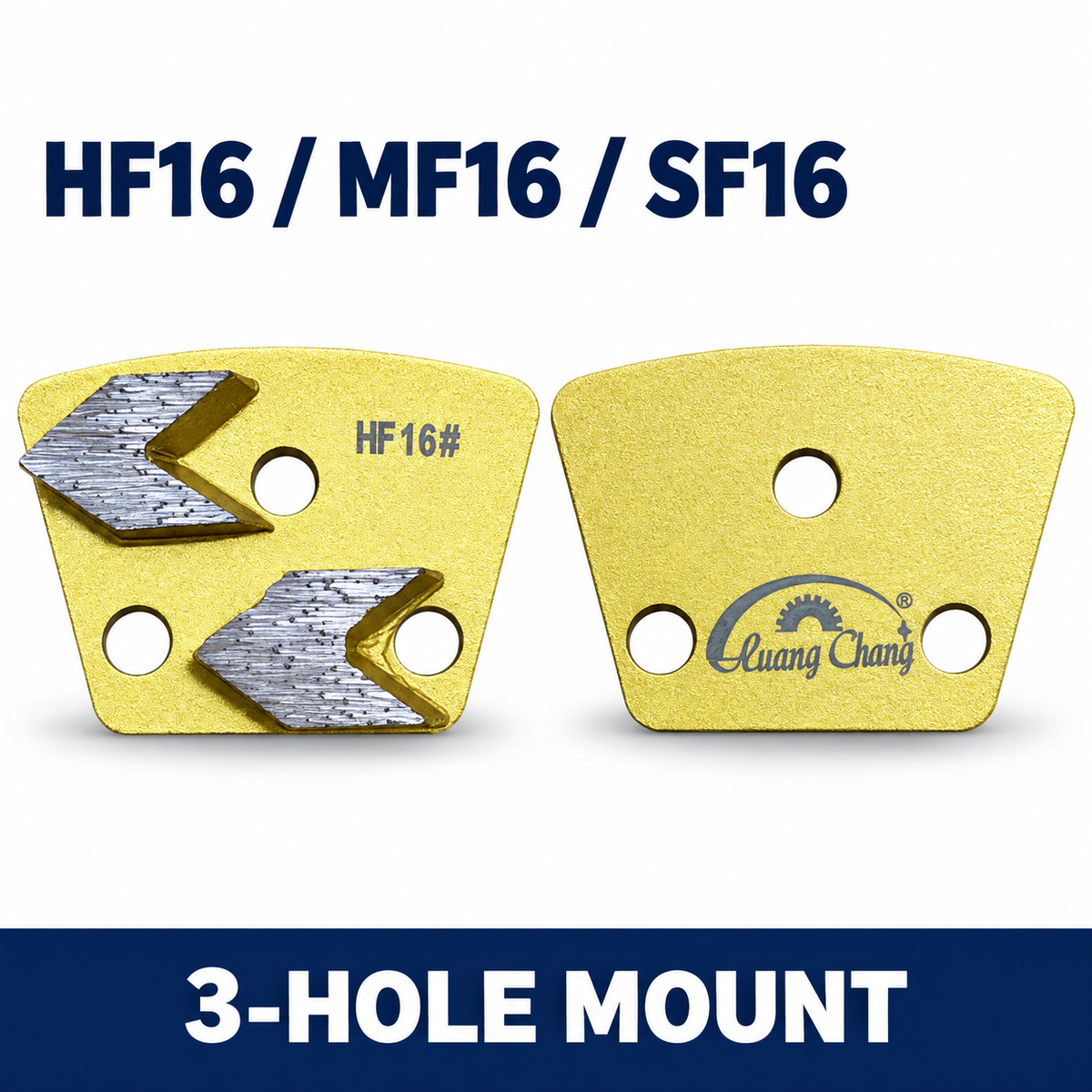 AI-assisted structural illustration of HC-DT-D-42: front and rear of the same grinding shoe; sold individually; illustrated specification is an example.