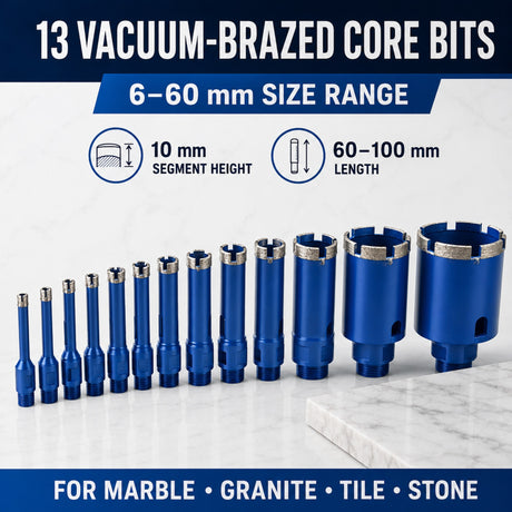 25-Piece Diamond Drilling, Cutting & Polishing Tool Kit with Aluminum Case