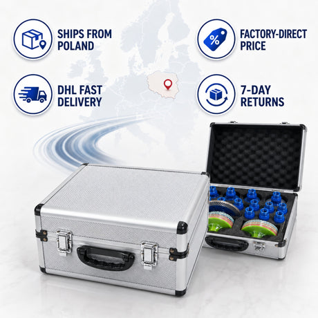 25-Piece Diamond Drilling, Cutting & Polishing Tool Kit with Aluminum Case