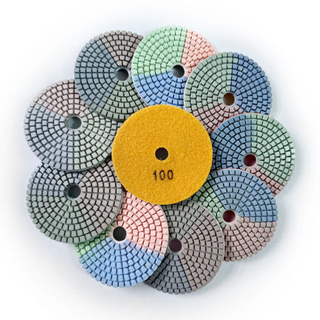 Wet Diamond Polishing Pads for Granite, Marble, Quartz & Stone | 50–3000 Grit