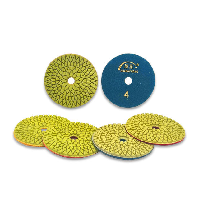 4 Inch 4-Step Diamond Wet Polishing Pad Set for Stone and Concrete
