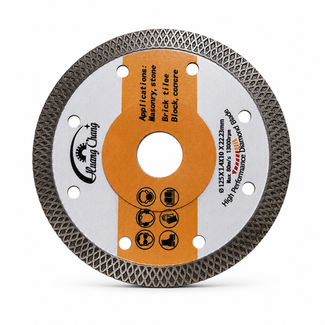 4.5 inch diamond cutting disc on clean white background, front view for product catalogue.
