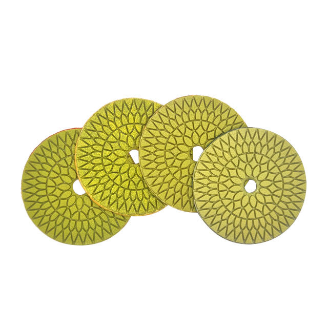 4 Inch 4-Step Diamond Wet Polishing Pad Set for Stone and Concrete