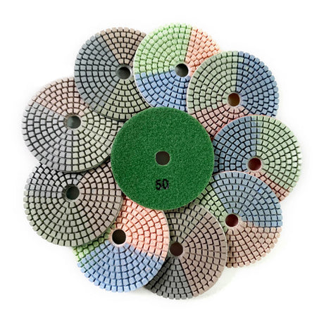 Wet Diamond Polishing Pads for Granite, Marble, Quartz & Stone | 50–3000 Grit