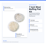 7 Inch Wool Buffing Pad Kit - 7 inch wool buffing pad kit