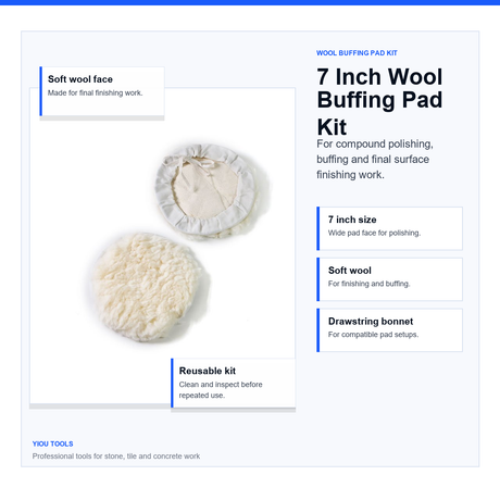 7 Inch Wool Buffing Pad Kit - 7 inch wool buffing pad kit