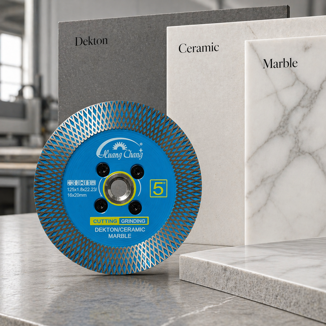 Huang Chang 5 hüvelykes gyémántvágó és csiszoló lapát 125mm, Dekton kerámiai márványhoz