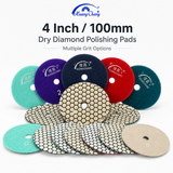 4 Inch Dry Diamond Polishing Pads Set for Angle Grinders, 50-3000 Grit