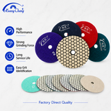 4 Inch Dry Diamond Polishing Pads Set for Angle Grinders, 50-3000 Grit