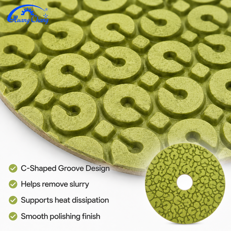 4 Inch C-Shaped Diamond Polishing Pads for Stone Wet/Dry Use