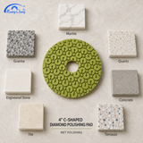 4 Inch C-Shaped Diamond Polishing Pads for Stone Wet/Dry Use