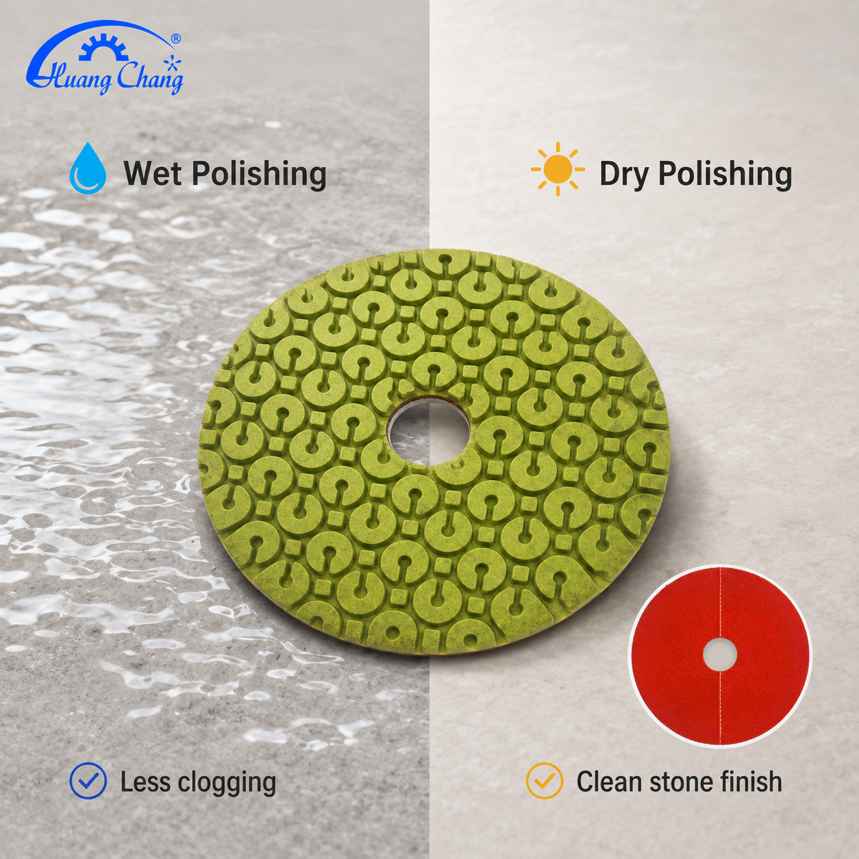 4 Inch C-Shaped Diamond Polishing Pads for Stone Wet/Dry Use