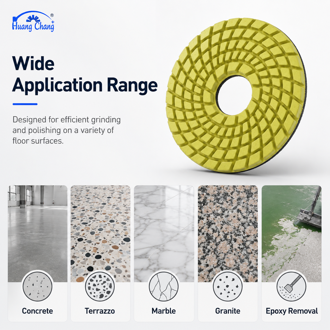 HUANGCHANG 10 Inch Diamond Floor Polishing Pad