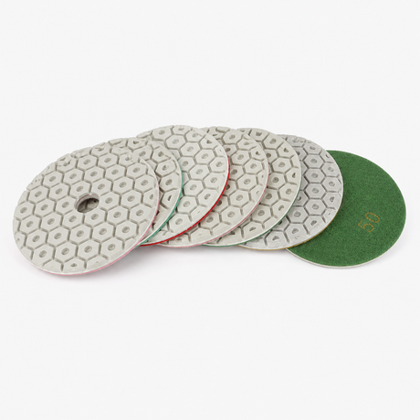 4 Inch Honeycomb Diamond Polishing Pads Wet/Dry for Granite Marble Concrete