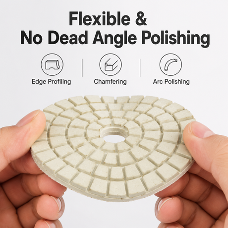 HUANGCHANG 4 Inch White & Black Diamond Polishing Pads