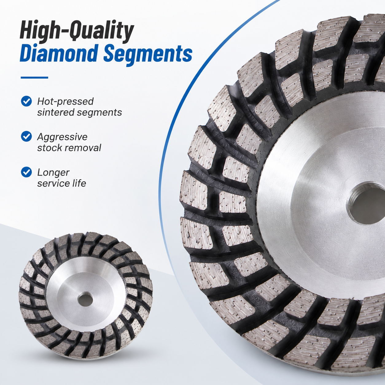 HUANGCHANG 4 Inch Aluminum Diamond Cup Grinding Wheel