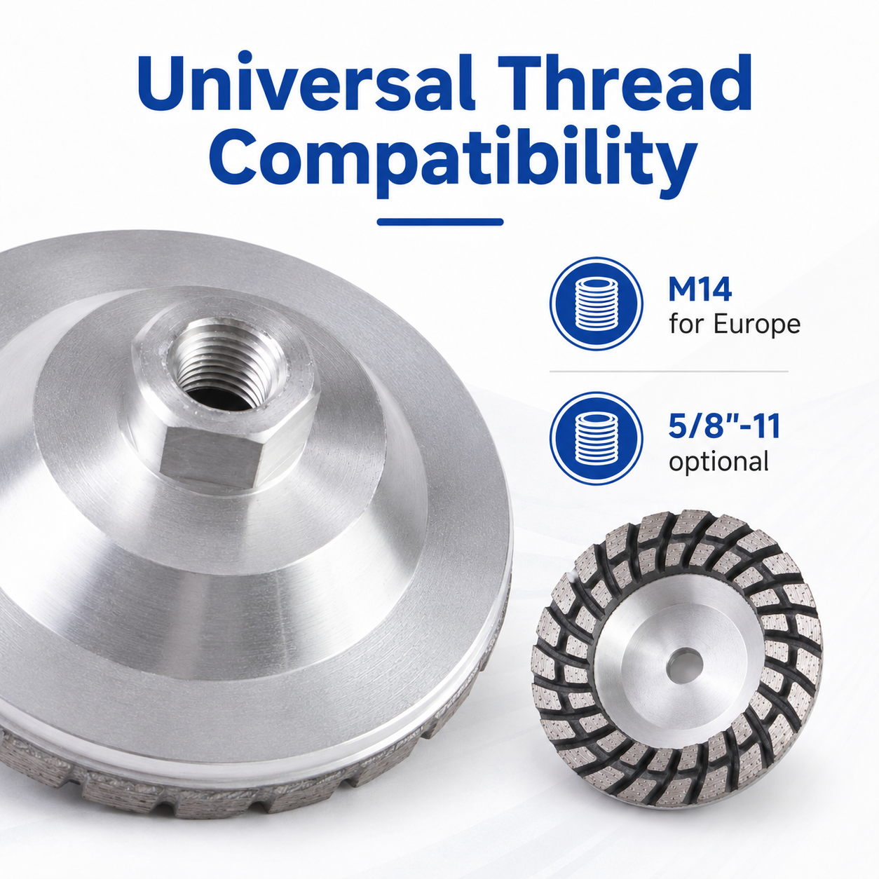 HUANGCHANG 4 Inch Aluminum Diamond Cup Grinding Wheel