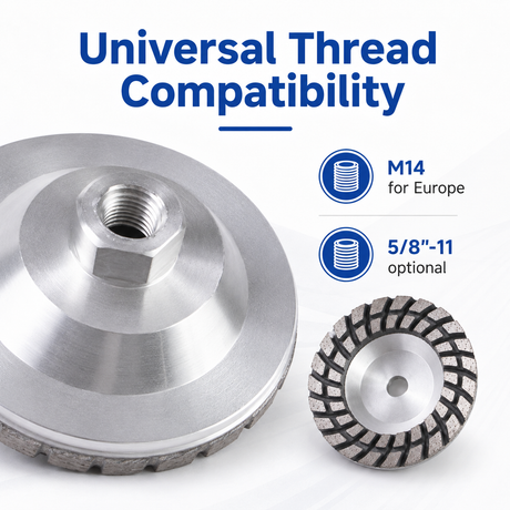 HUANGCHANG 4 Inch Aluminum Diamond Cup Grinding Wheel