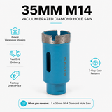 35mm M14 Vacuum Brazed Diamond Hole Saw for Porcelain Tile, Ceramic, Marble & Granite