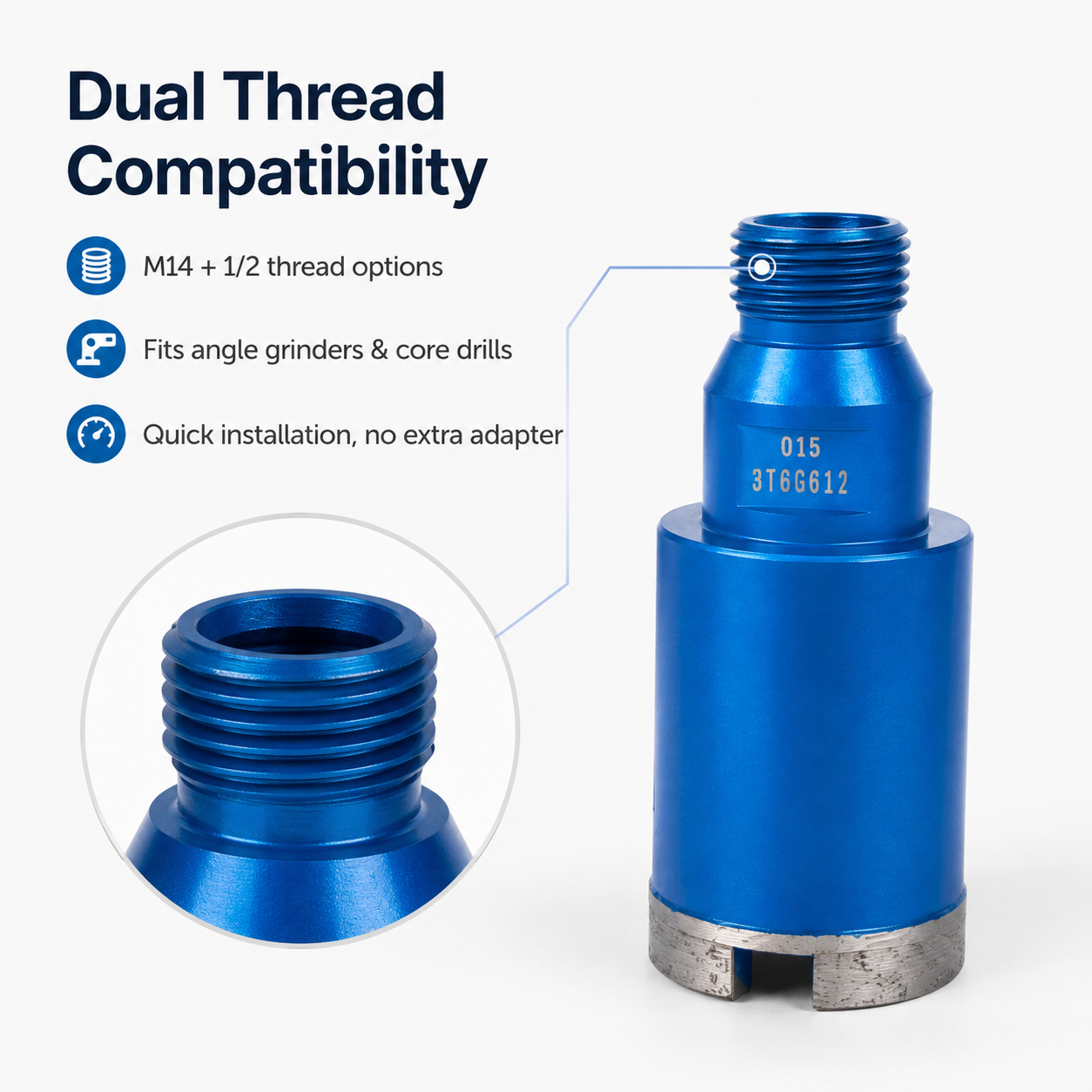 HUANGCHANG Diamond Core Drill Bits for Tile Granite Concrete