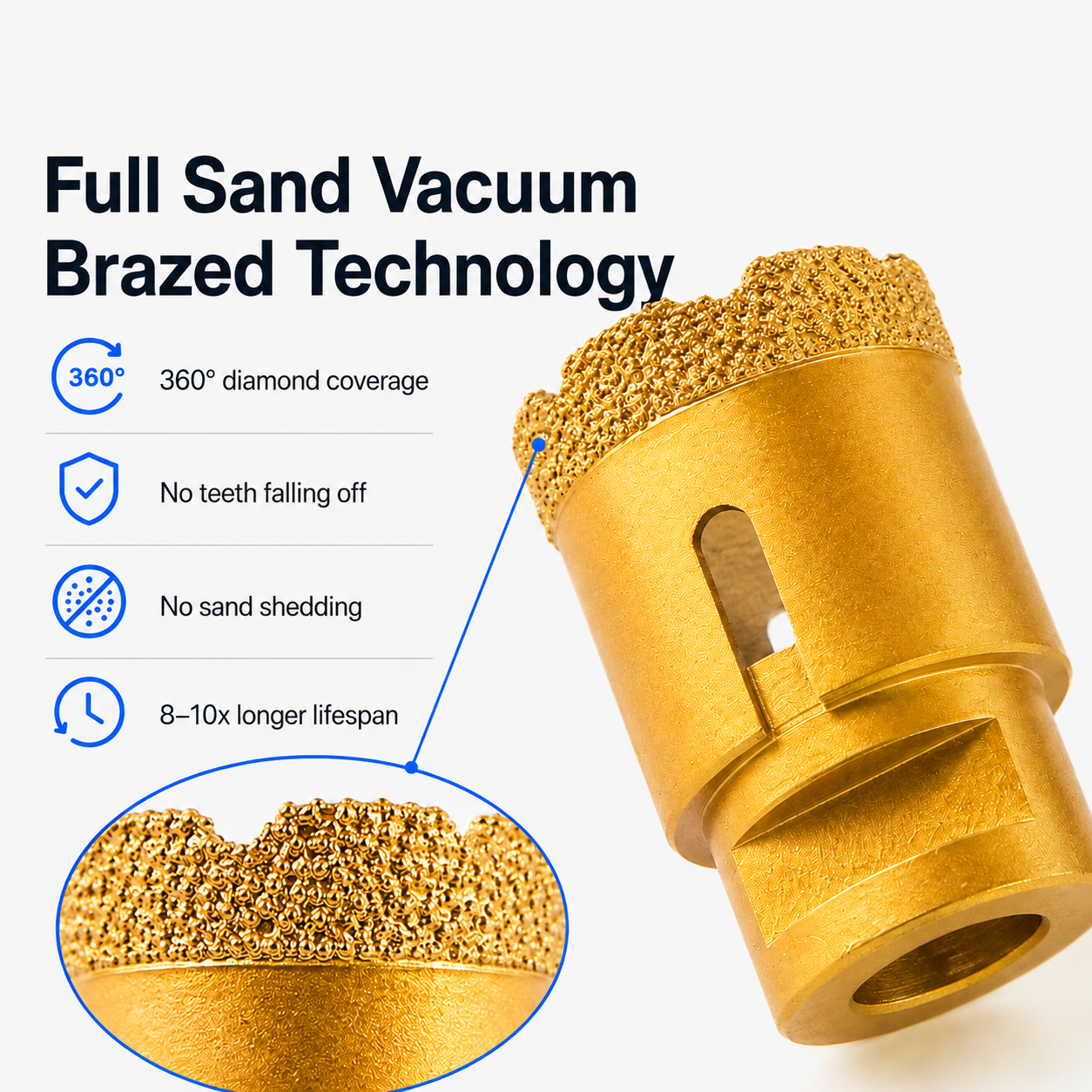 HUANGCHANG M14 Vacuum Brazed Diamond Core Drill Bits