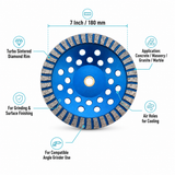 7 Inch Diamond Turbo Grinding Wheel for Concrete, Masonry, Granite & Marble