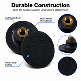 Soft Flexible Rubber Backer Pad Hook and Loop Backing Pad Adapter Connector for Polishing Sanding Buffing Discs