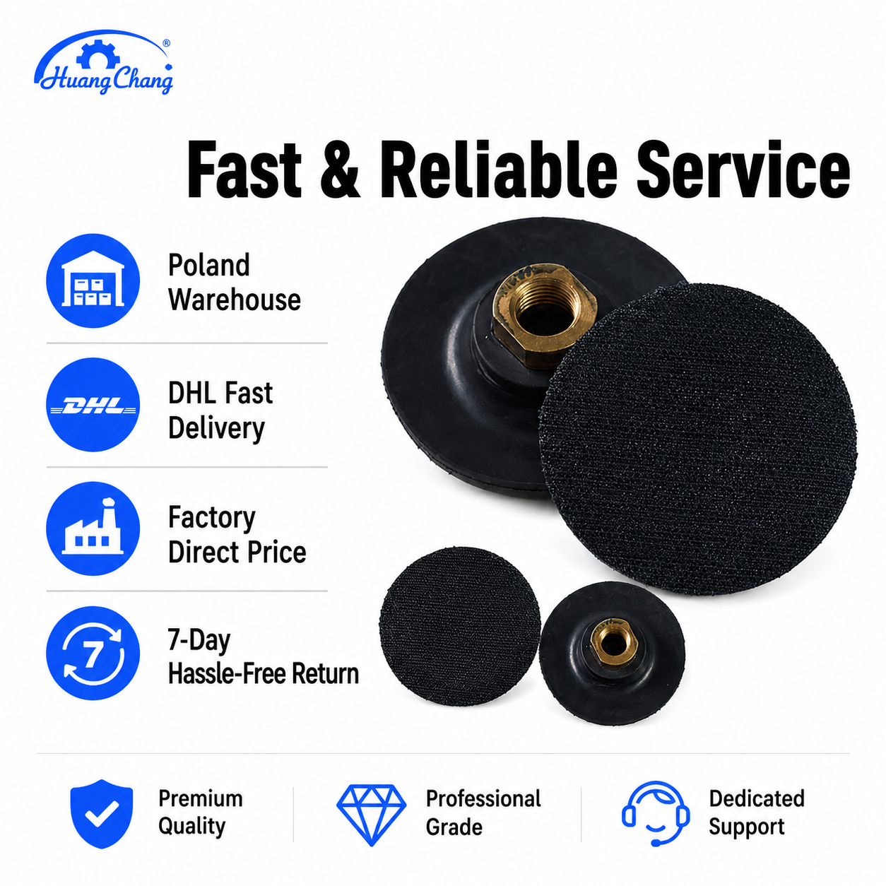Soft Flexible Rubber Backer Pad Hook and Loop Backing Pad Adapter Connector for Polishing Sanding Buffing Discs